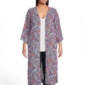 Jessica Simpson Multicolor Paisley Kimono Robe